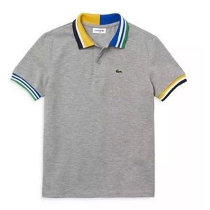 Boys Lacoste Polo with fun tipped collar/cuffs!